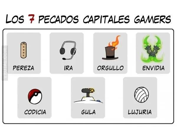 7 pecados capitales gamer