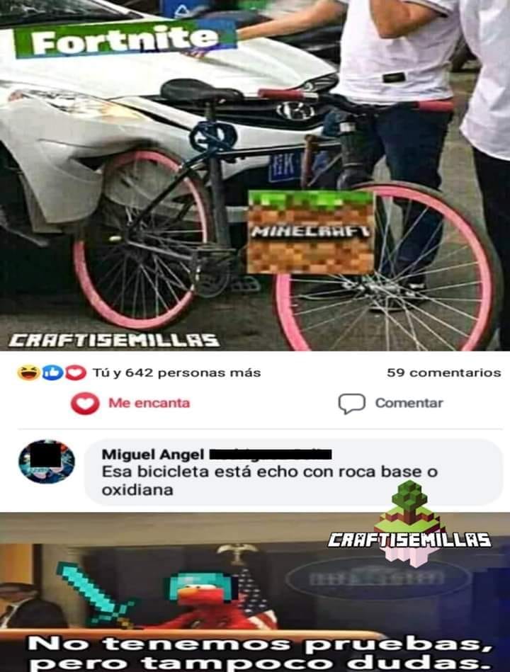 La bicicleta está hecha de Obsidiana mínimo xD